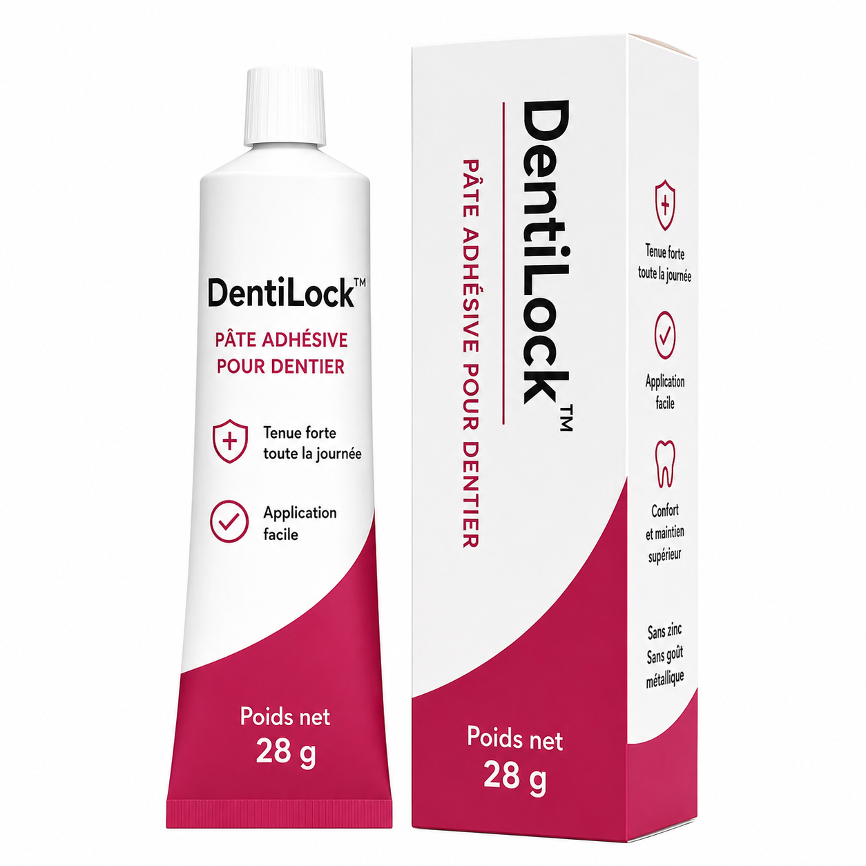 DentiLock™ Pâte Adhésive pour Dentier | Fixe solidement votre dentier et assure un confort parfait en 5 minutes!