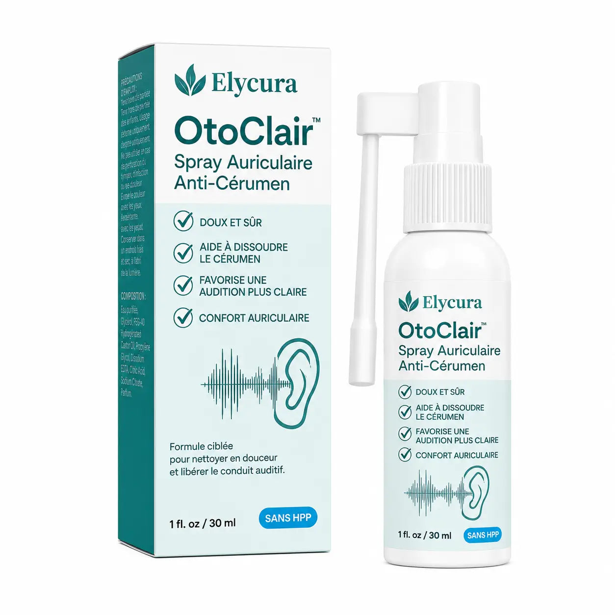 OtoClair™ Spray Auriculaire Anti-Cérumen | Libérez vos oreilles bouchées et retrouvez une audition plus claire en 7 jours !