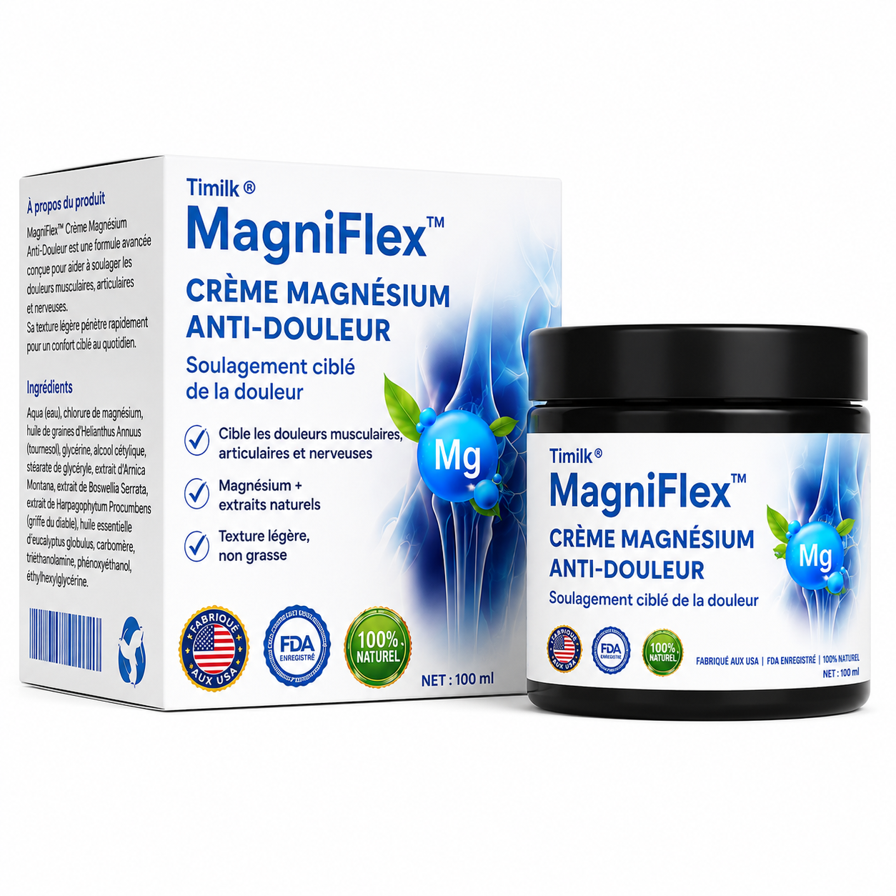 MagniFlex™ Crème Magnésium Anti-Douleur | Supprimez vos douleurs musculaires et articulaires en 15 minutes !