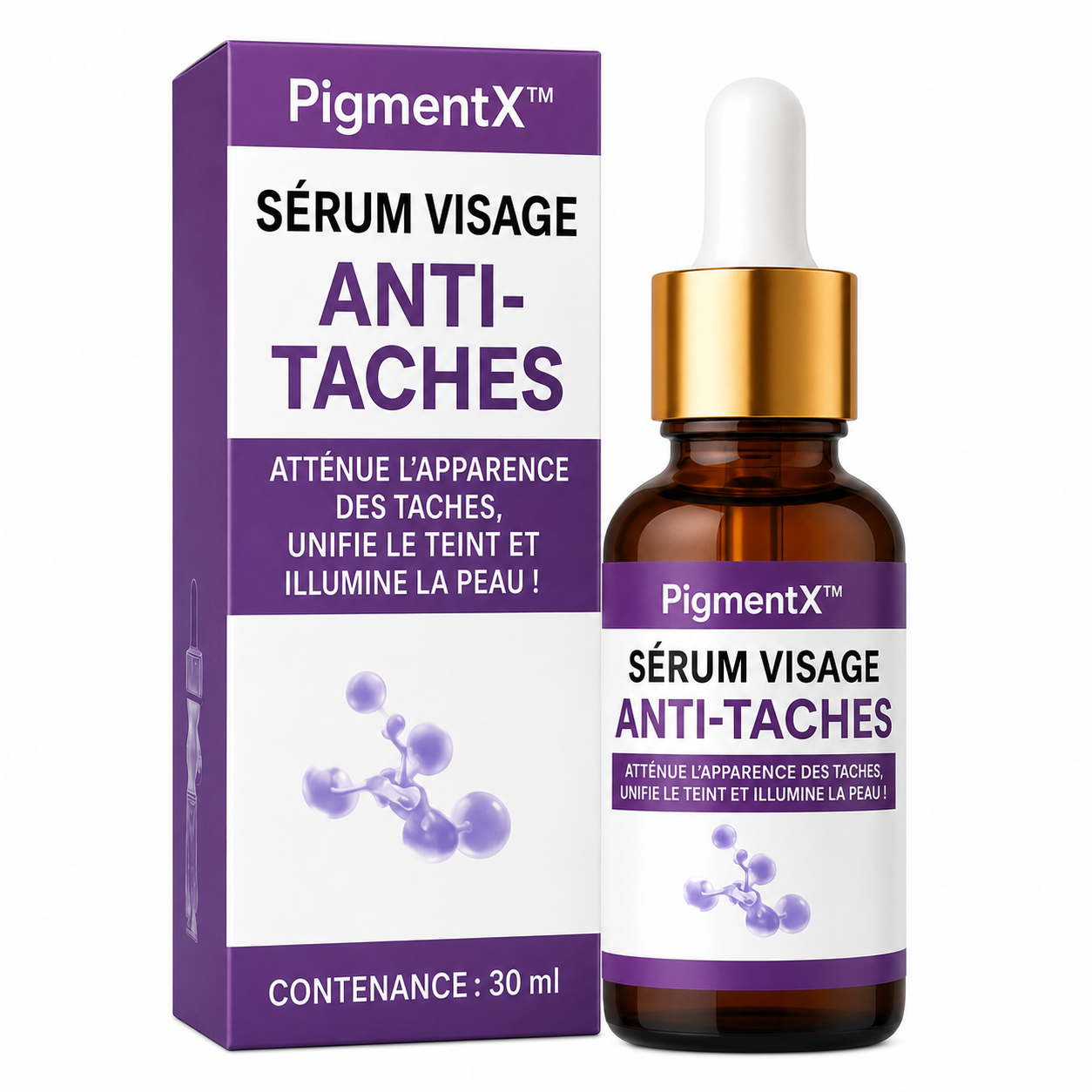 PigmentX™ Sérum Visage Anti-Taches | Élimine les taches, unifie le teint et illumine votre peau en un instant !