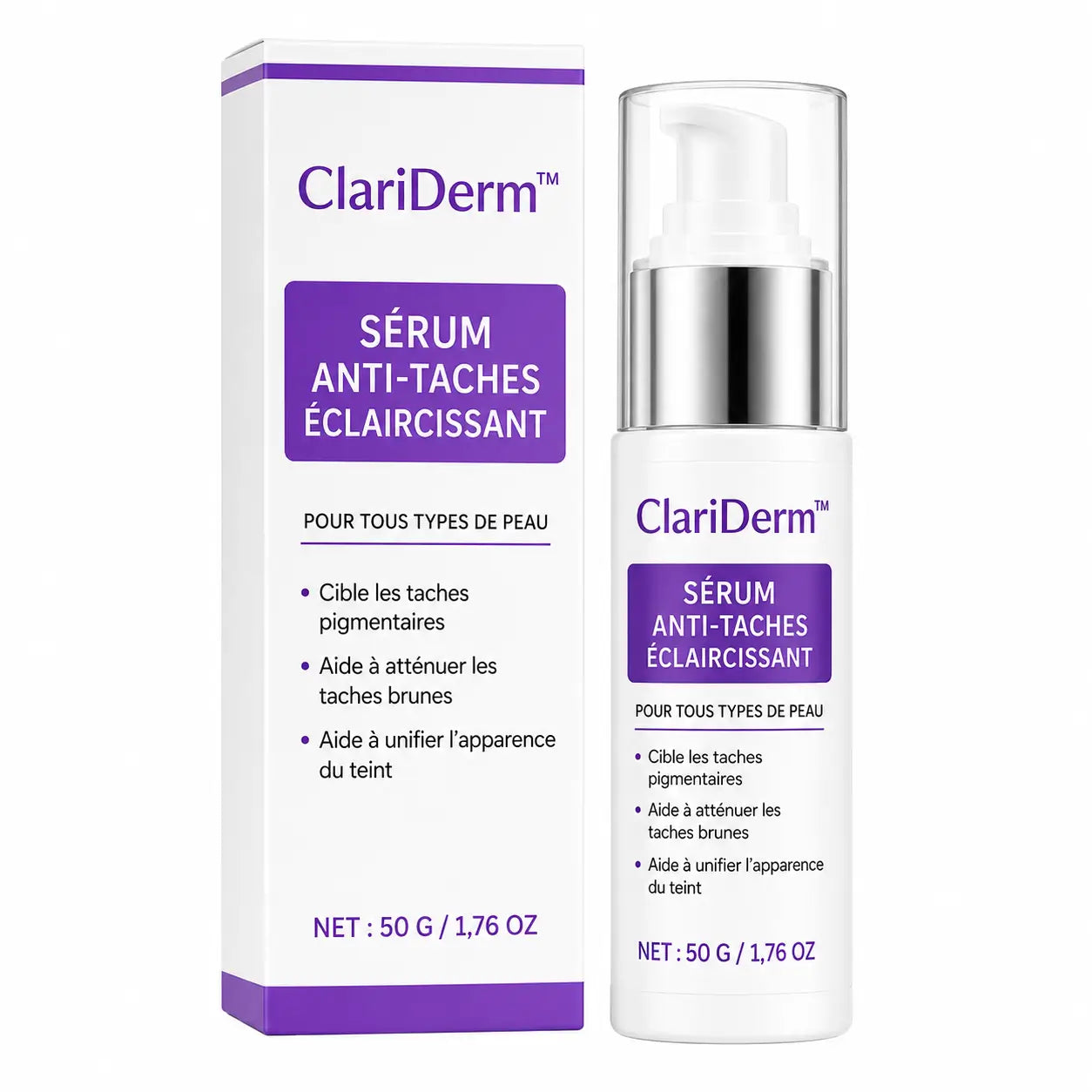 ClariDerm™ Sérum Anti-Taches Éclaircissant | Effacez vos taches brunes en 72 heures chrono !