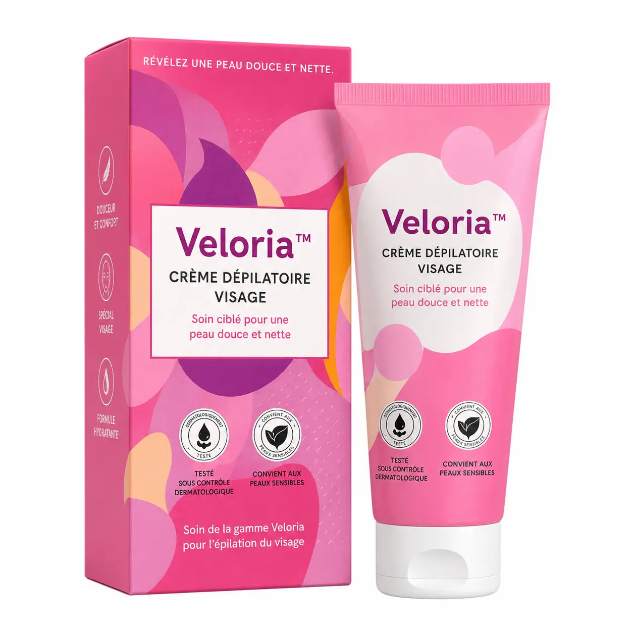 Veloria™ Crème Dépilatoire Visage | Éliminez jusqu'à 96 % des poils du visage en 5 minutes !