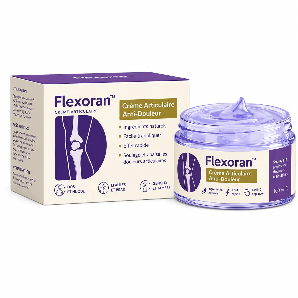 Flexoran™ Crème Articulaire Anti-Douleur | Élimine les douleurs articulaires jusqu'à 87 % en seulement 48 heures !