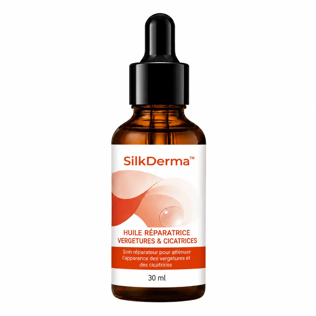 SilkDerma™ Huile Réparatrice Vergetures & Cicatrices | Lissez les marques visibles et retrouvez une peau douce, souple et uniforme !