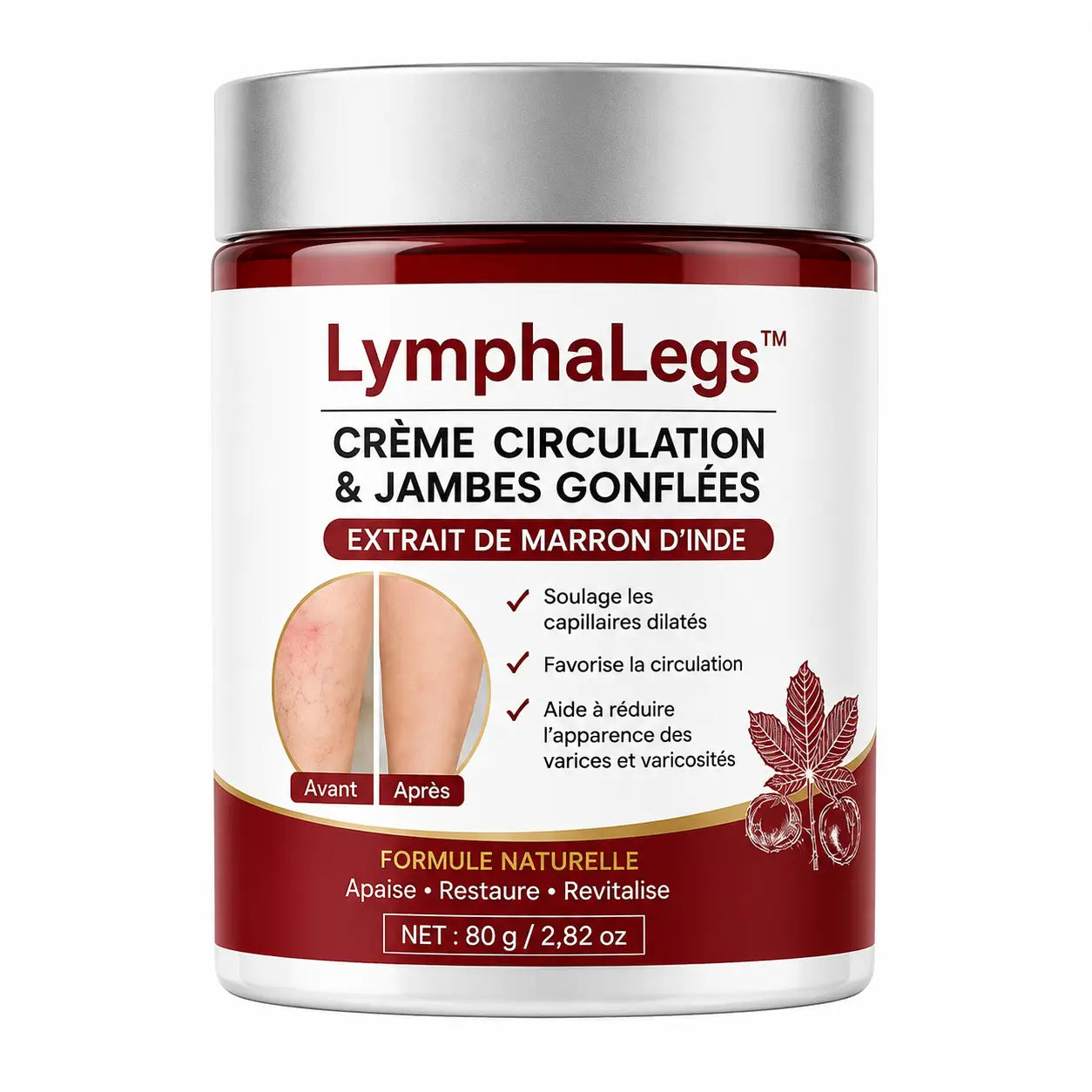 LymphaLegs™ Crème Circulation & Jambes Gonflées | Dégonflez vos jambes lourdes et marchez plus léger dès les premières applications !
