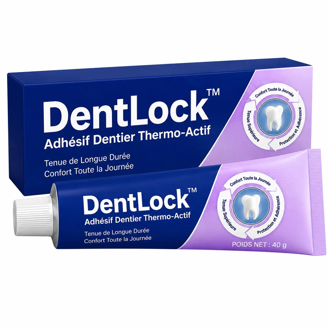 DentLock™ Adhésif Dentier Thermo-Actif | Bloquez votre dentier jusqu’à 96 heures et remangez sans peur !