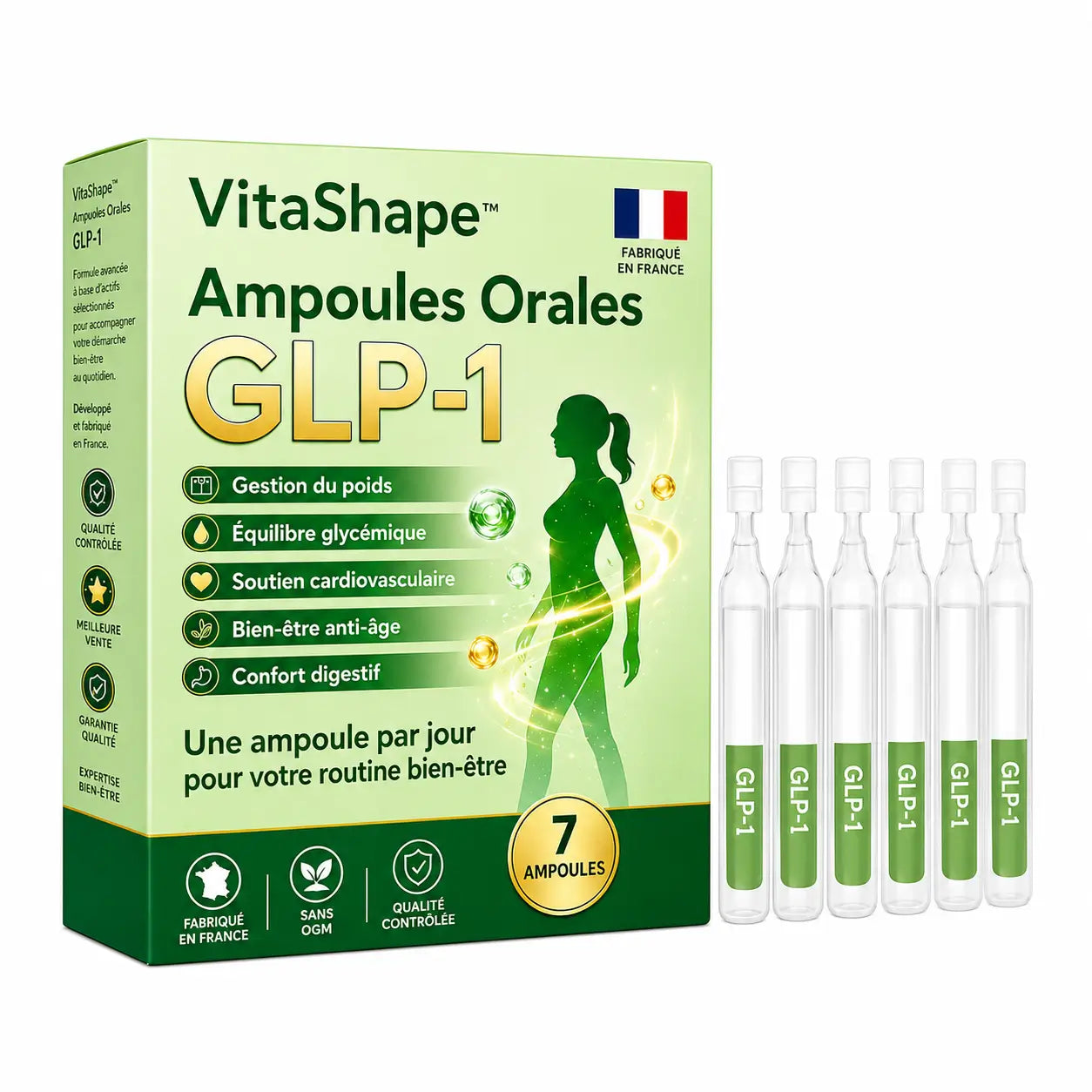 VitaShape™ Ampoules Orales GLP-1 | Brûle la Graisse, Stabilise la Glycémie et Régénère votre Corps en 7 Jours!
