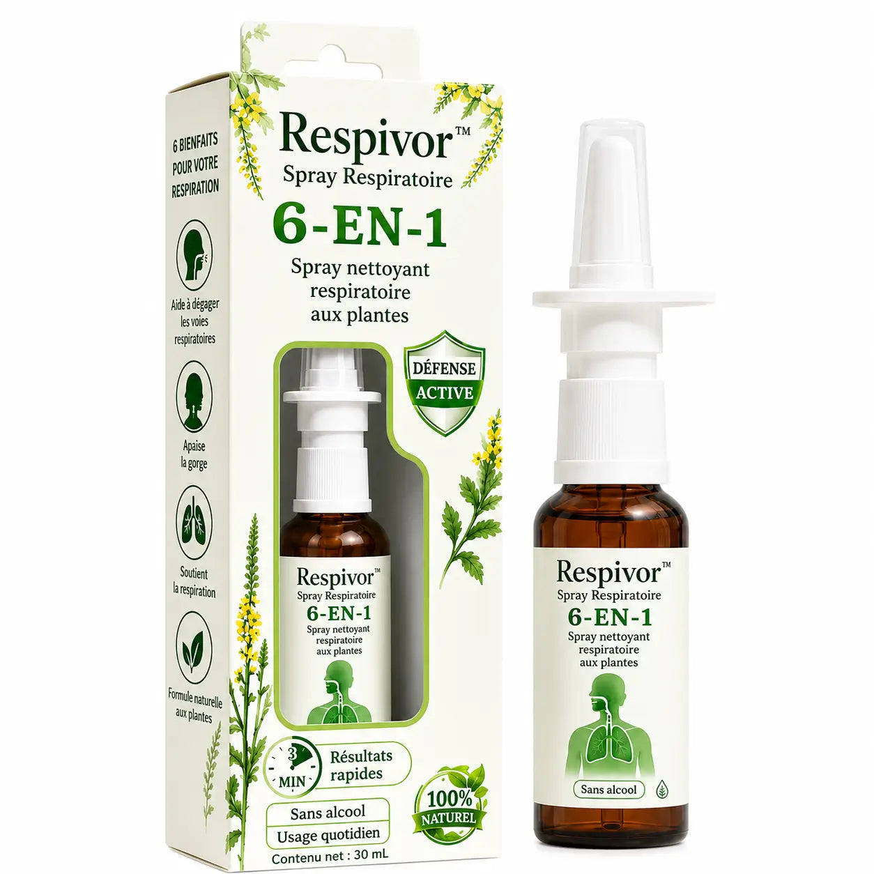 Respivor™ Spray Respiratoire | Dégagez votre respiration et retrouvez un souffle net en 2 minutes !