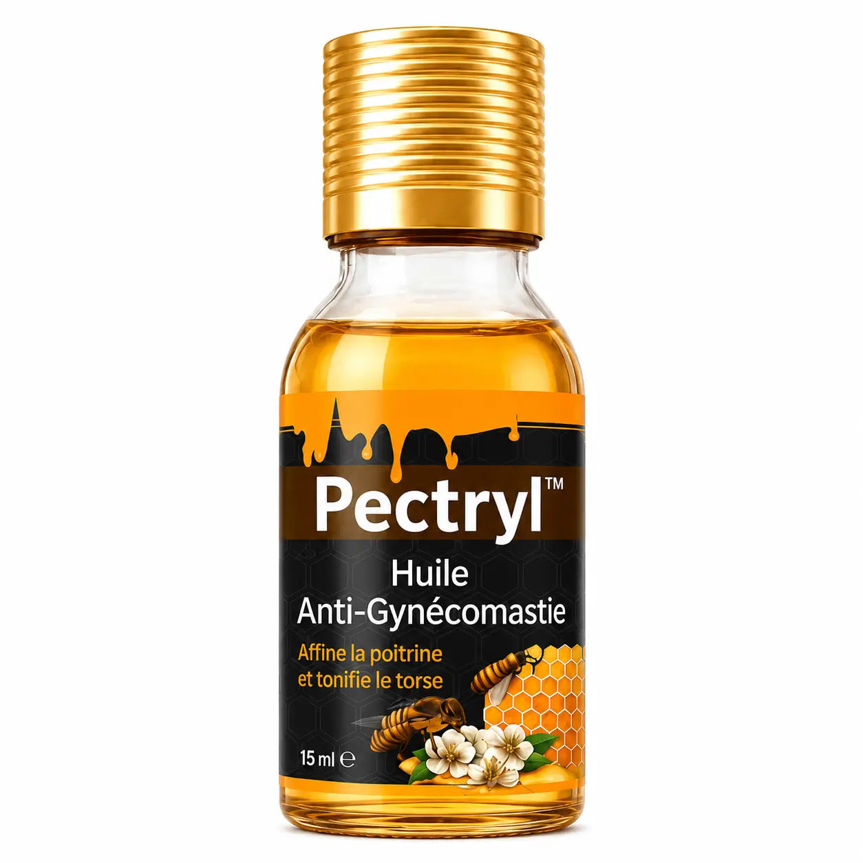 Pectryl™ Huile Anti-Gynécomastie | Éliminez la graisse et retrouvez un torse plat en 10 minutes !