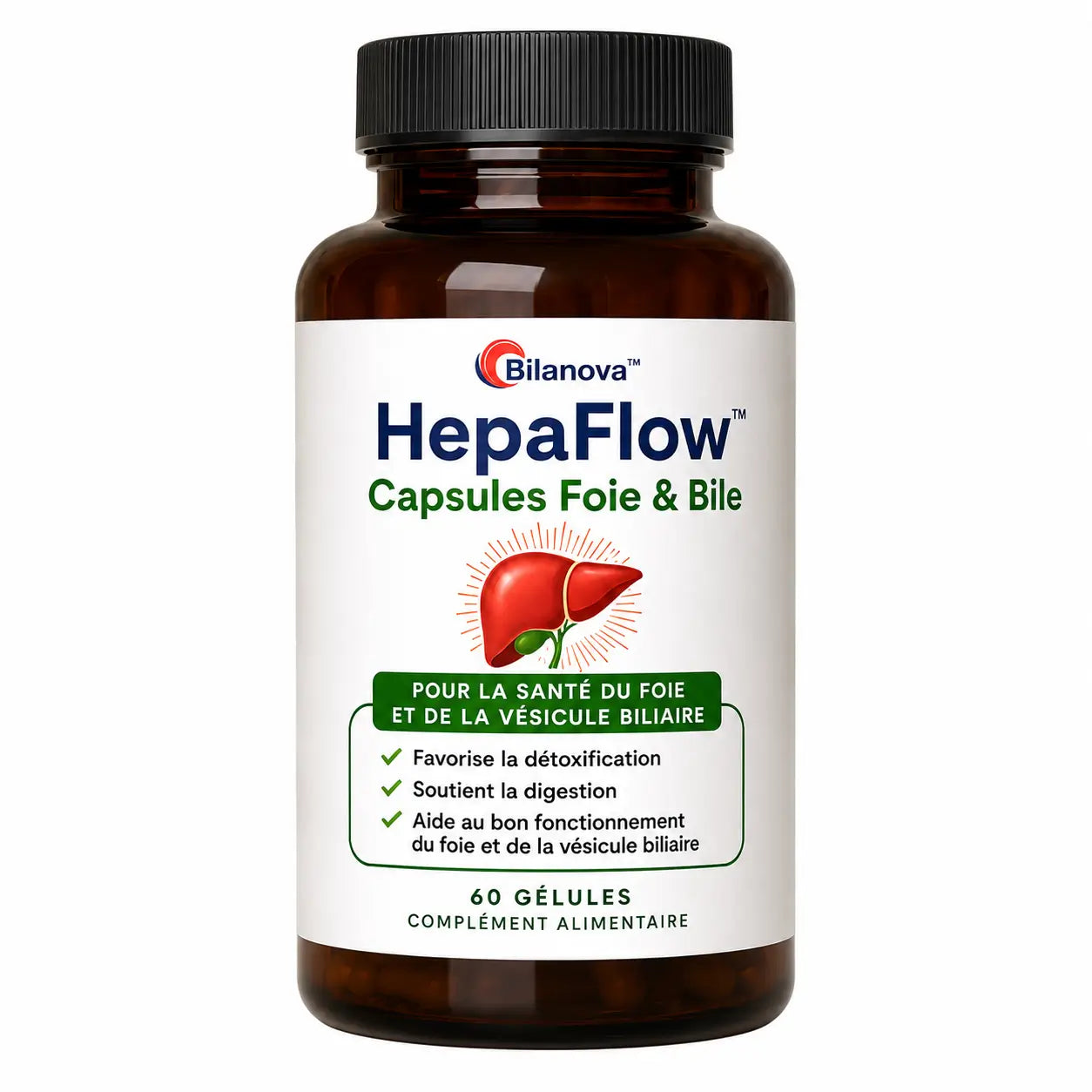 HepaFlow™ Capsules Foie & Bile | Stoppez la bile epaisse qui bloque votre digestion, liberez la graisse abdominale et retrouvez une energie stable des les 14 premiers jours !