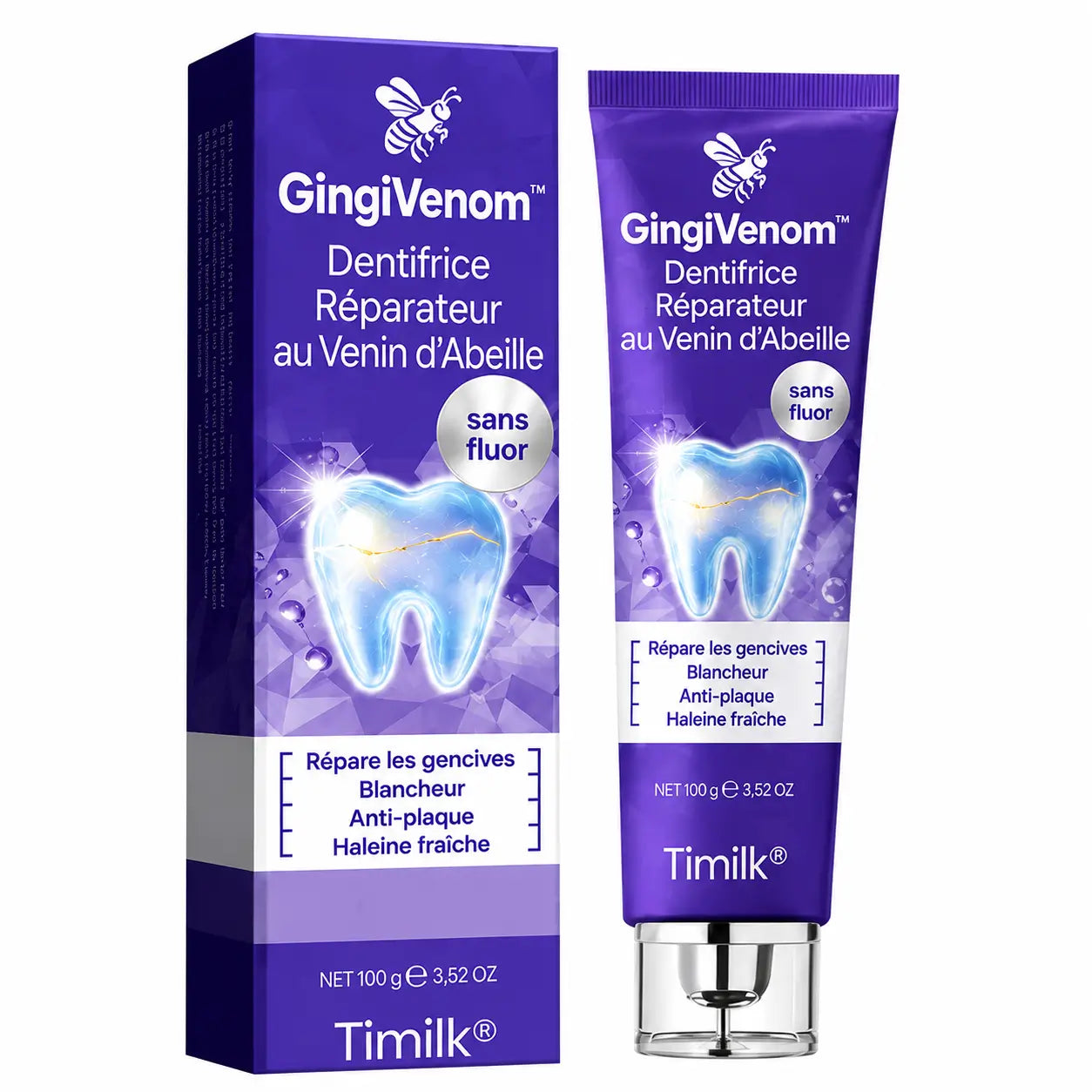 GingiVenom™ Dentifrice Réparateur au Venin d’Abeille | Stoppez les gencives qui saignent en 7 jours !