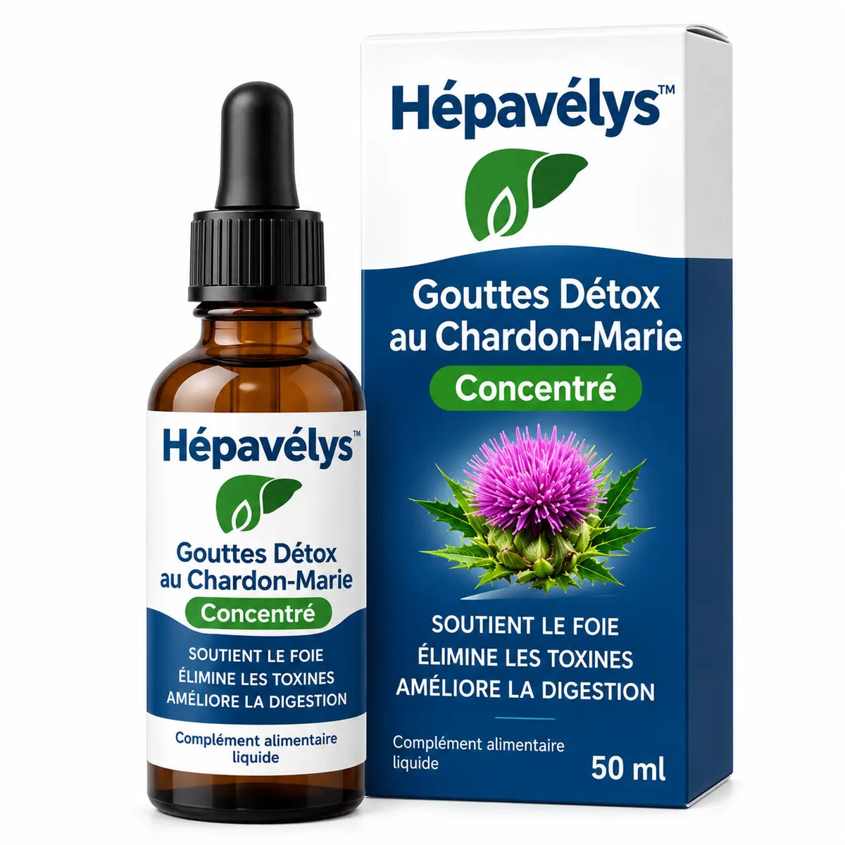 Hépavélys™ Gouttes Détox au Chardon-Marie Concentré | Nettoyez votre foie et perdez 5 kg en 7 jours!