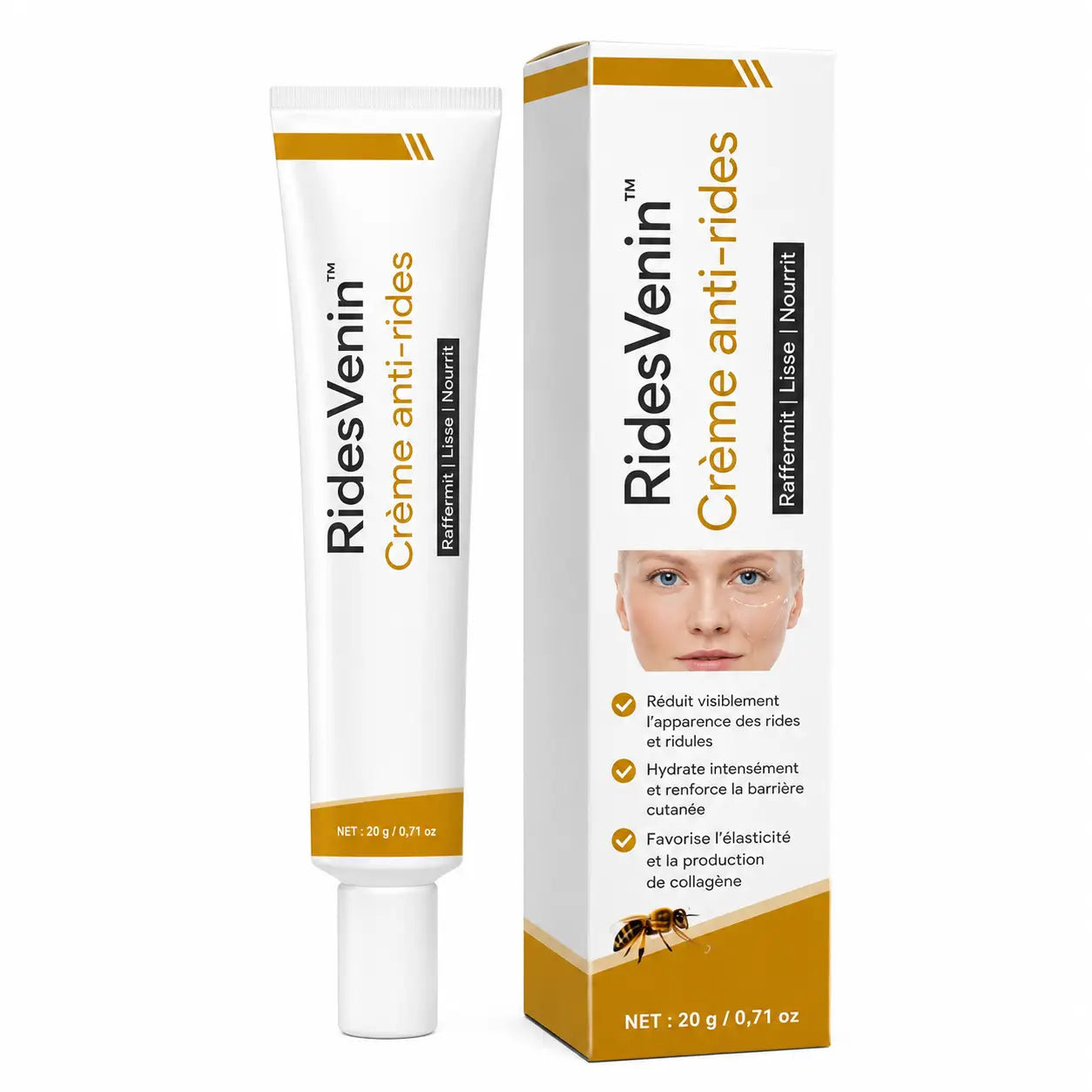 RidesVenin™ Crème anti-rides | Effacez 10 ans de votre visage en seulement 7 jours !