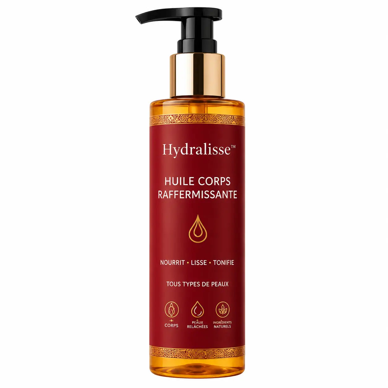 Hydralisse™ Huile Corps Raffermissante | Une peau ferme et souple après 50 ans, en seulement 14 jours – sans intervention chirurgicale !