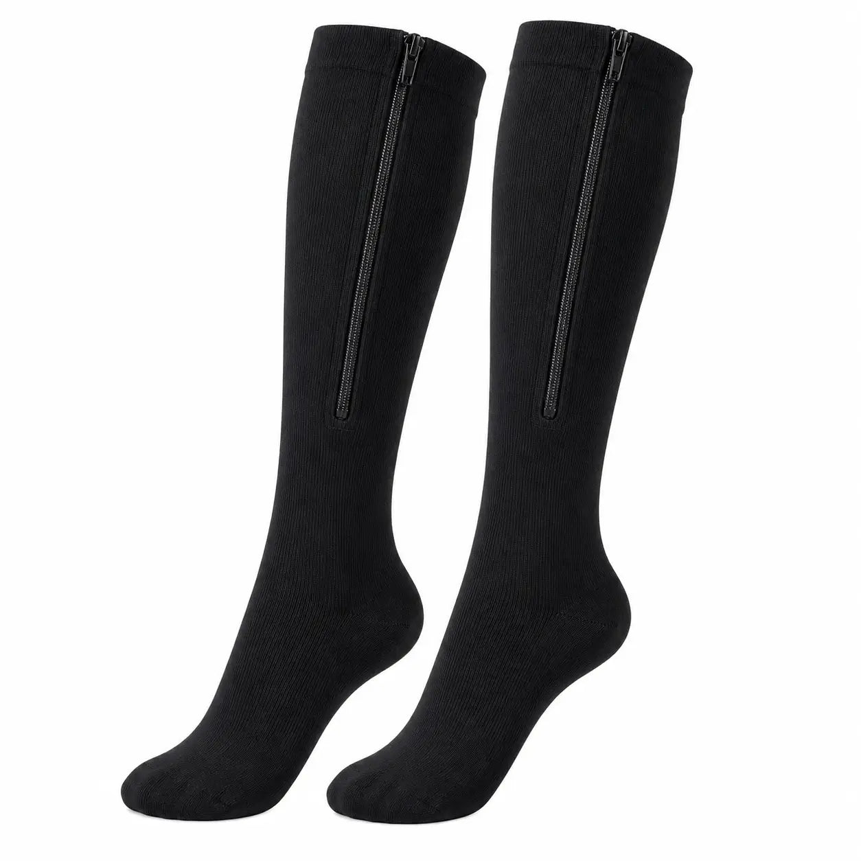 ZipVeina™ Bas de Contention Zippés | Soulagez vos jambes lourdes en 30 secondes, sans vous plier ni forcer !