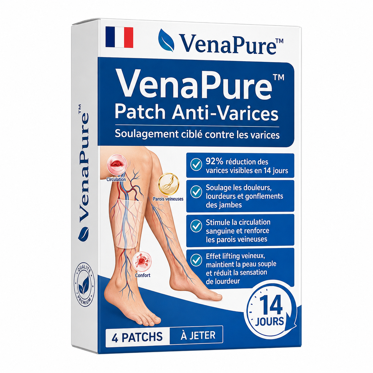 VenaPure™ Patch Anti-Varices | Effacez jusqu’à 92% des varices visibles en 14 jours et retrouvez des jambes lisses sans honte !