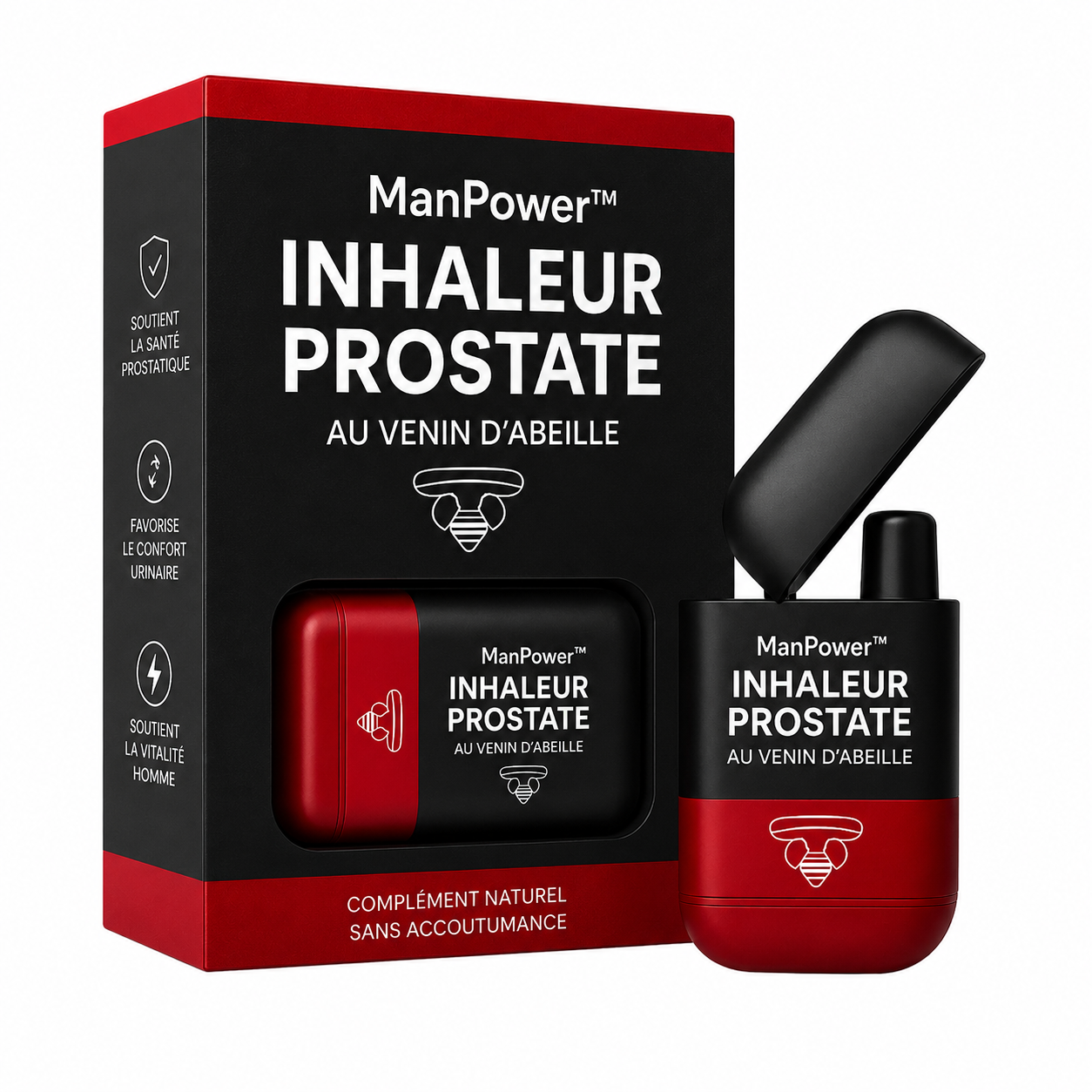 ManPower™ Inhaleur Prostate au Venin d’Abeille | Retrouvez une érection dure comme du béton en 3 minutes!