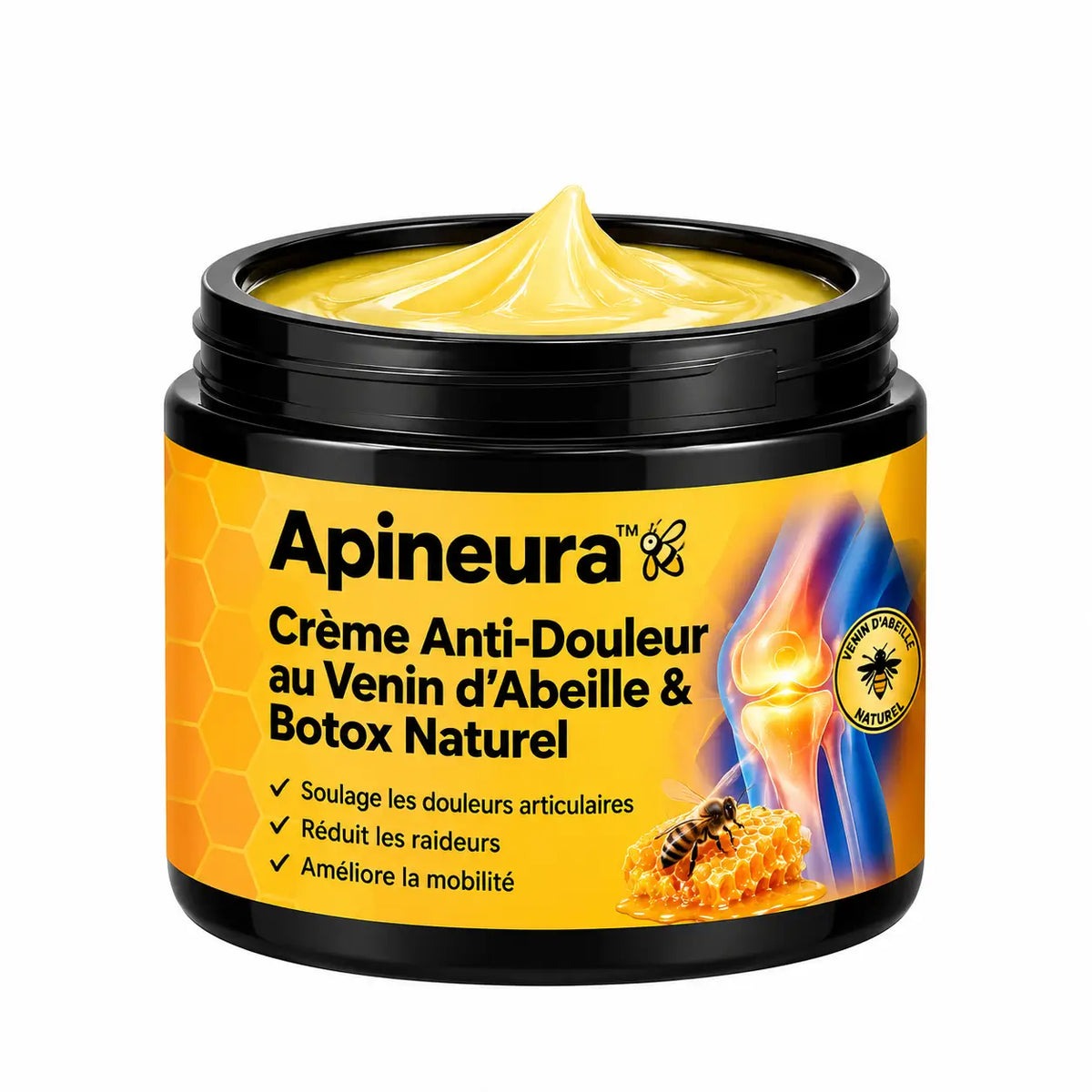 Apineura™ Crème Anti-Douleur au Venin d’Abeille & Botox Naturel | Répare les os fragiles et soulage en 5 minutes!