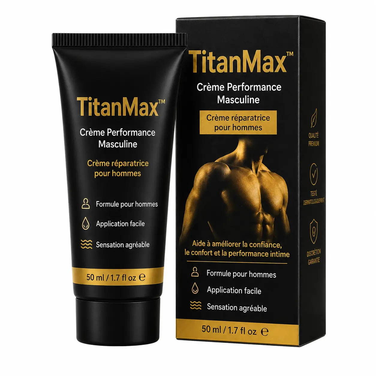 TitanMax™ Crème Performance Masculine | Plus ferme et plus endurant en 7 jours, sans pilules !