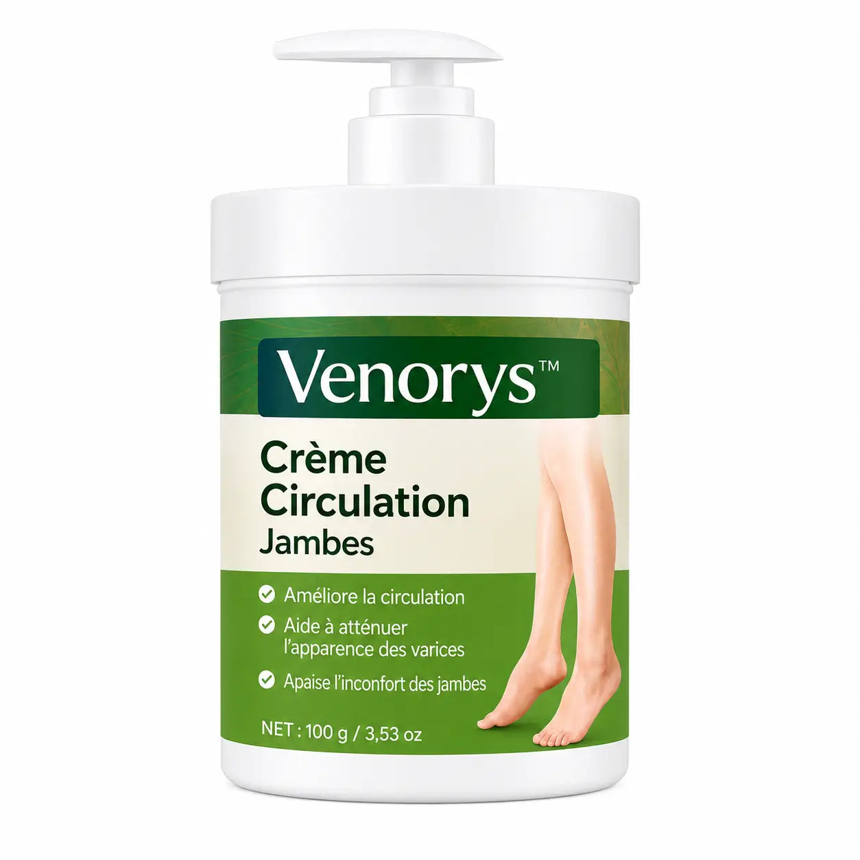 Venorys™ Crème Circulation Jambes | Éliminez jambes lourdes, douleurs et gonflements en 3 minutes !