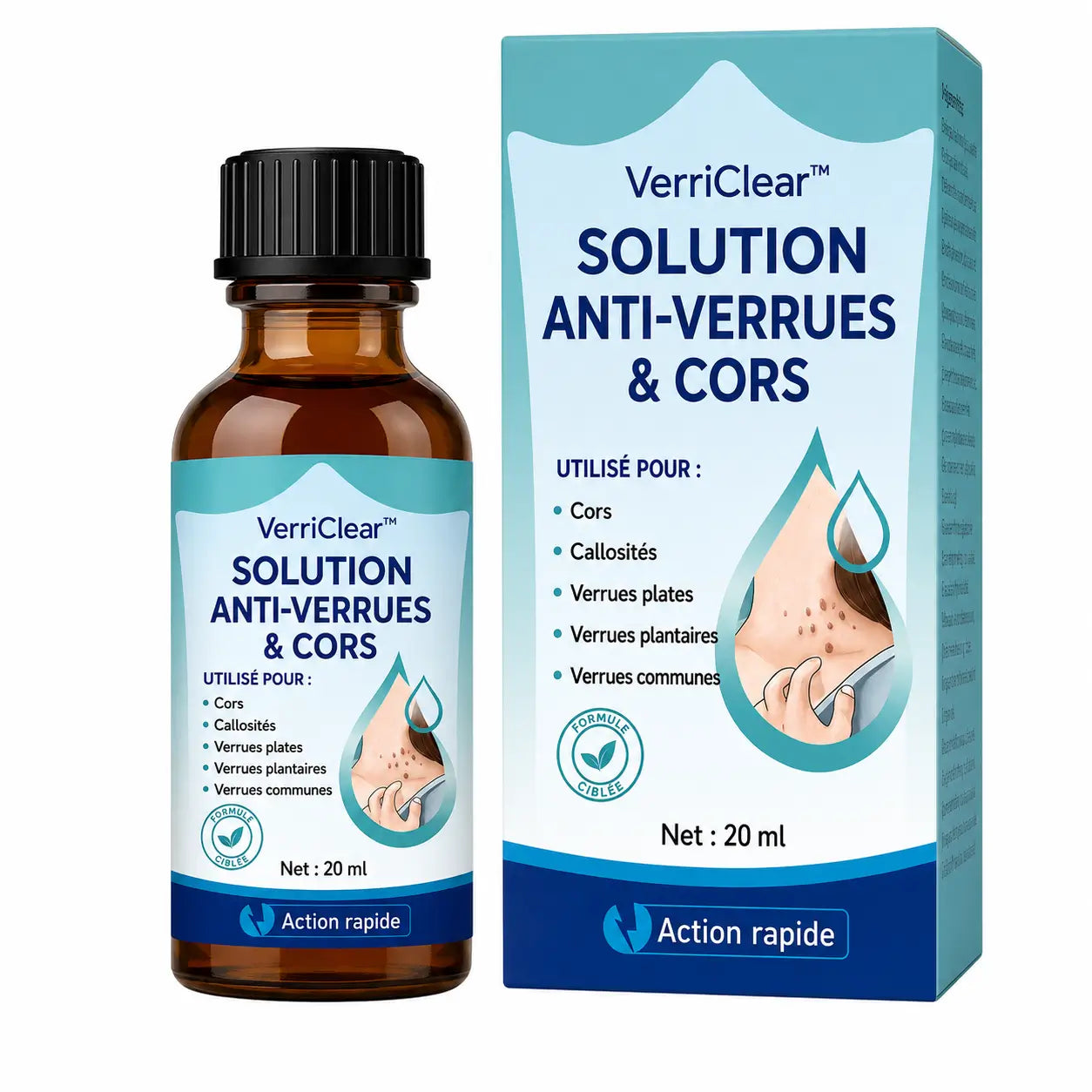 VerriClear™ Solution Anti-Verrues & Cors | Élimine les verrues tenaces en 7 jours, sans douleur ni cryothérapie !