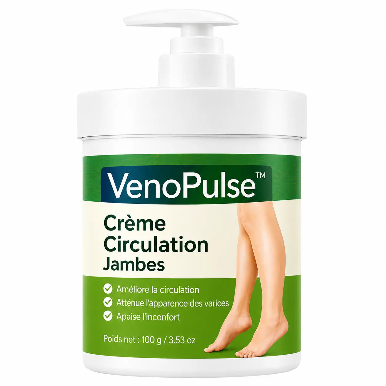 VenoPulse™ Crème Circulation Jambes | Éliminez jambes lourdes, douleurs et gonflements en 3 minutes !