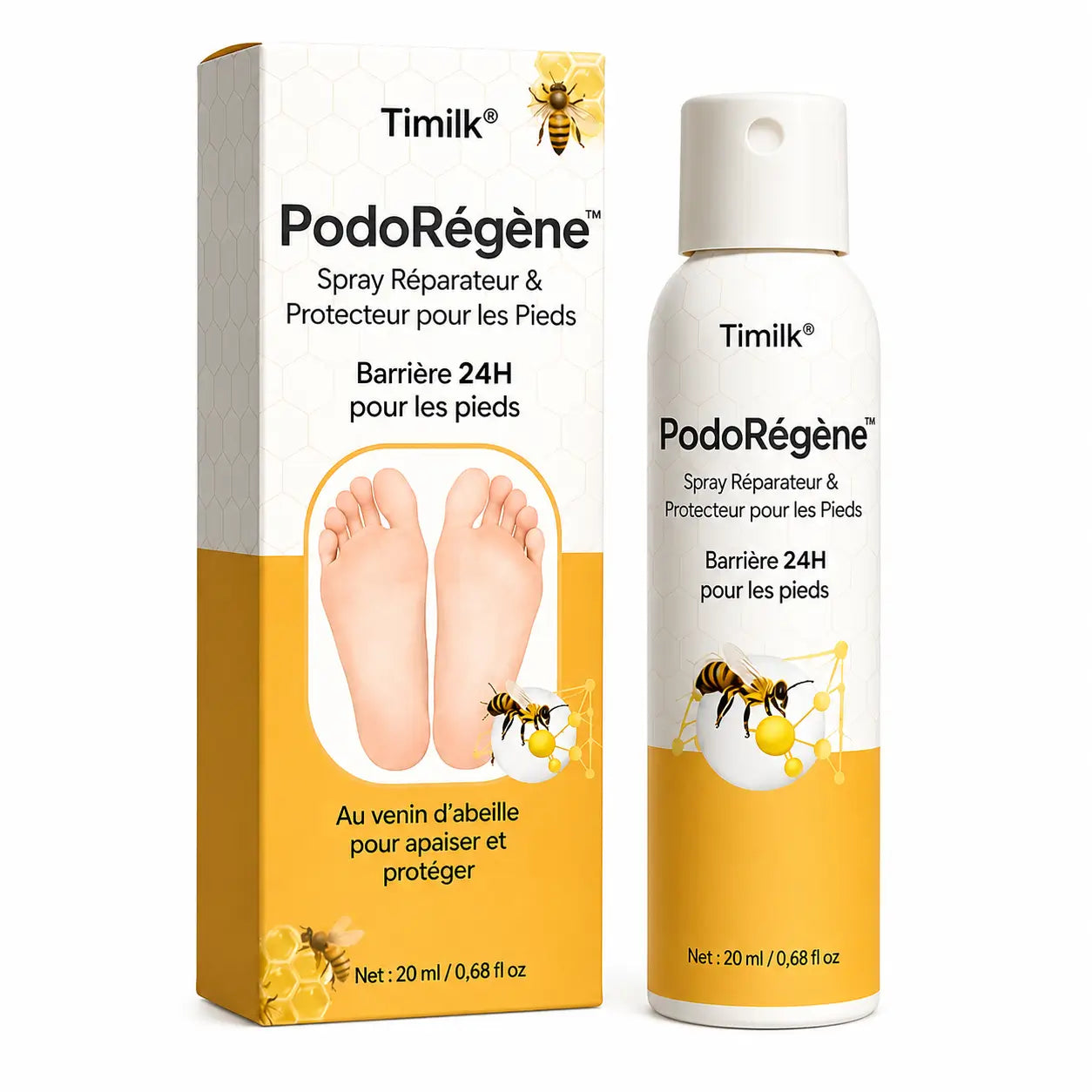 PodoRégène™ Spray Réparateur & Protecteur pour les Pieds | Protège et régénère la peau fragilisée dès la première application !