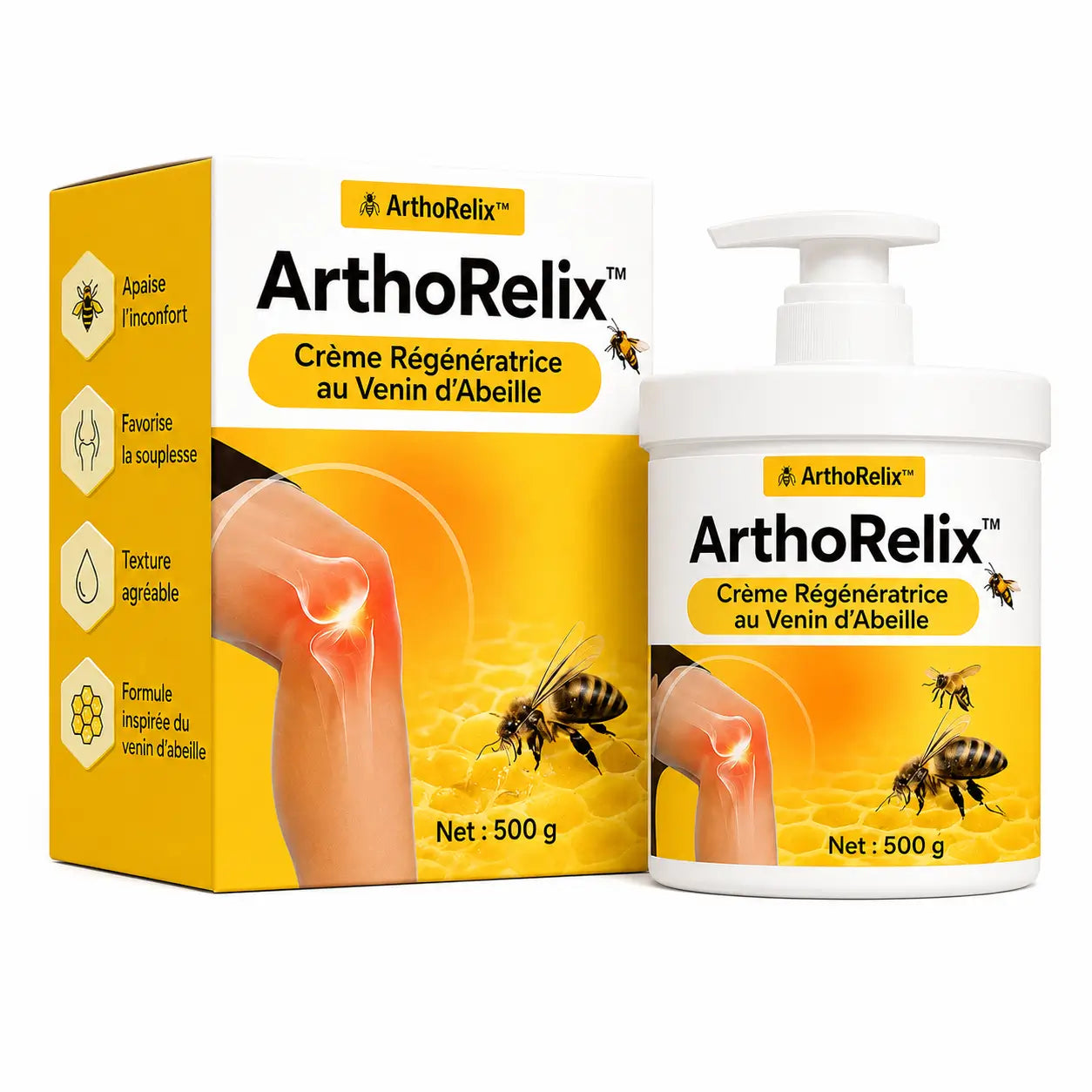 ArthoRelix™ Crème Régénératrice au Venin d’Abeille | Supprime vos douleurs articulaires en 10 minutes!