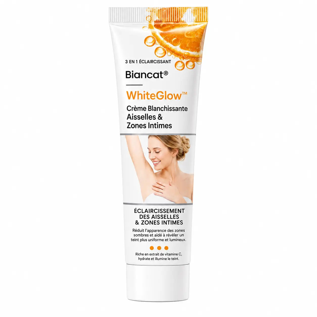 WhiteGlow™ Crème Blanchissante Aisselles & Zones Intimes | Éclaircissez les taches sombres en 7 jours, sans peeling ni irritation !
