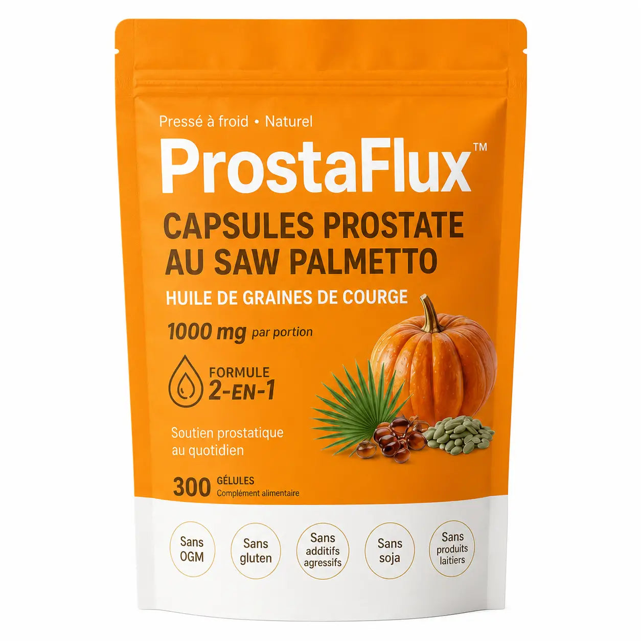 ProstaFlux™ Capsules Prostate au Saw Palmetto | Réduisez les réveils nocturnes et retrouvez un flux puissant sans ordonnance !