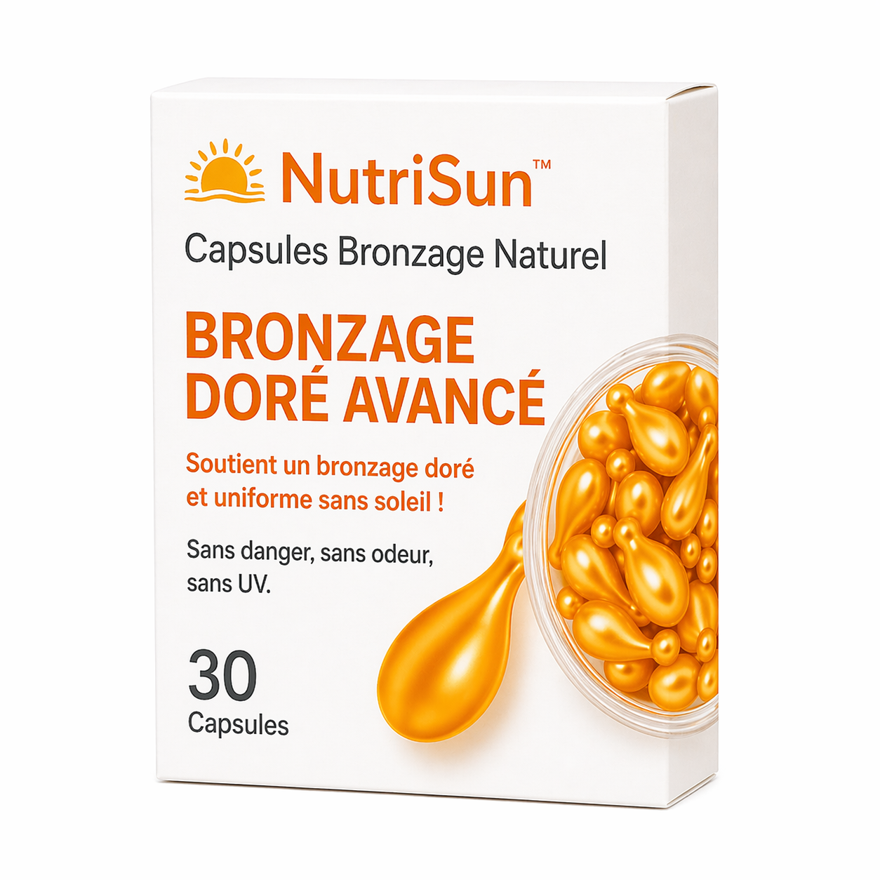 NutriSun™ Capsules Bronzage Naturel | Obtenez un bronzage doré et uniforme en seulement 5 jours !