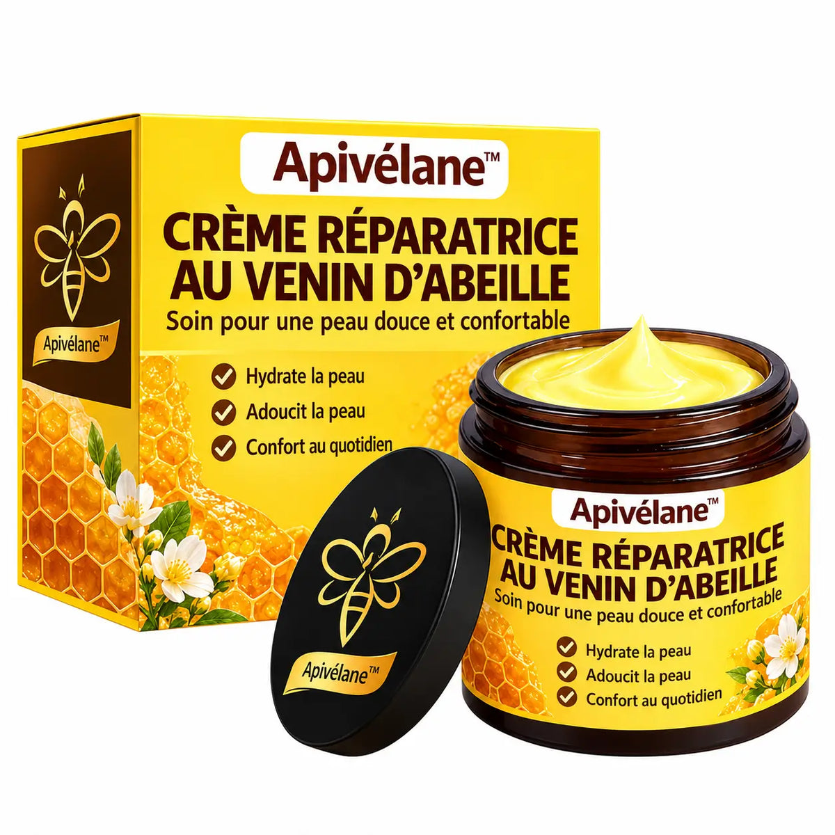 Apivélane™ Crème Réparatrice au Venin d’Abeille | Élimine eczéma, boutons et rougeurs dès la première application!