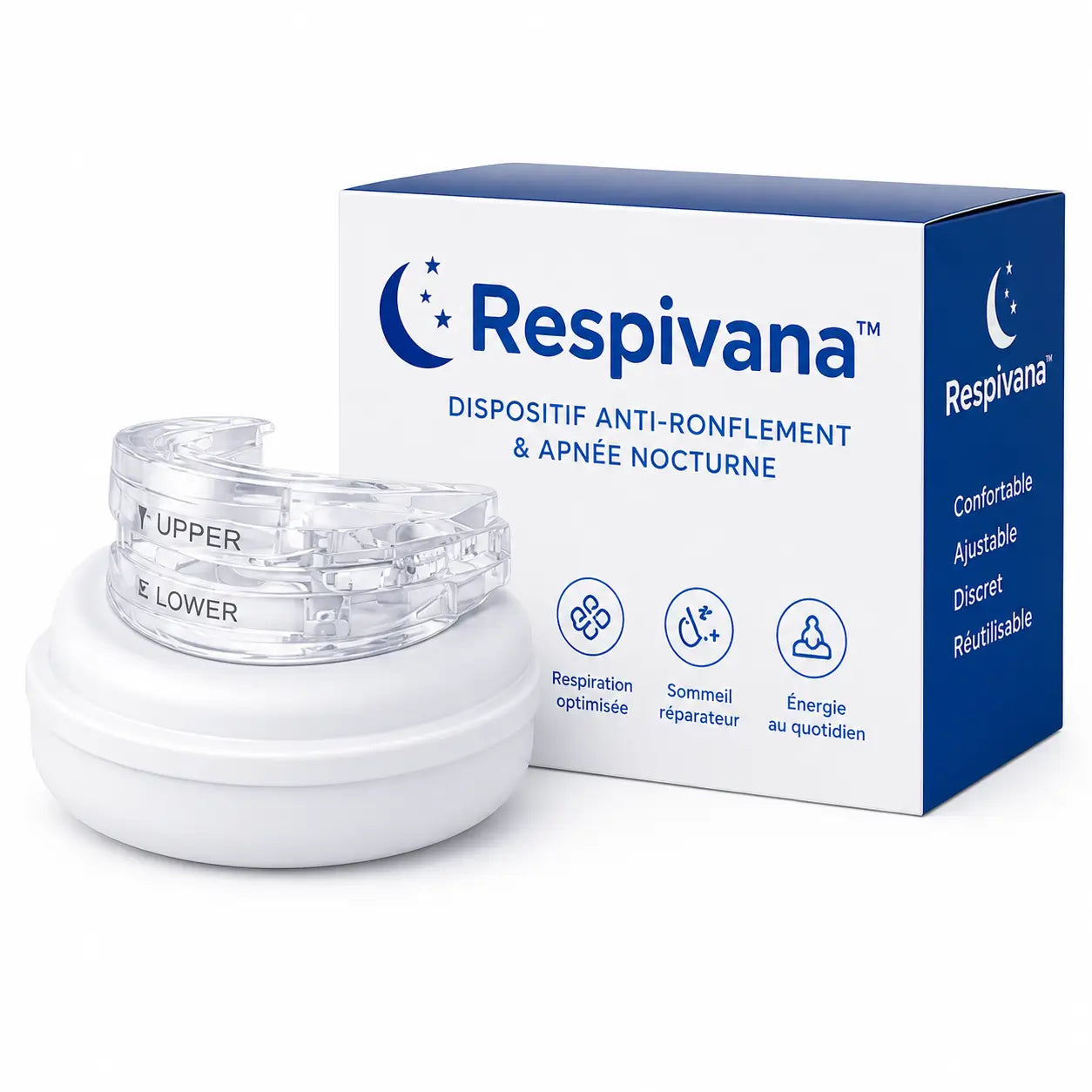 Respivana™ Dispositif Anti-Ronflement & Apnée Nocturne | Respirez librement et dormez profondément dès la première nuit !