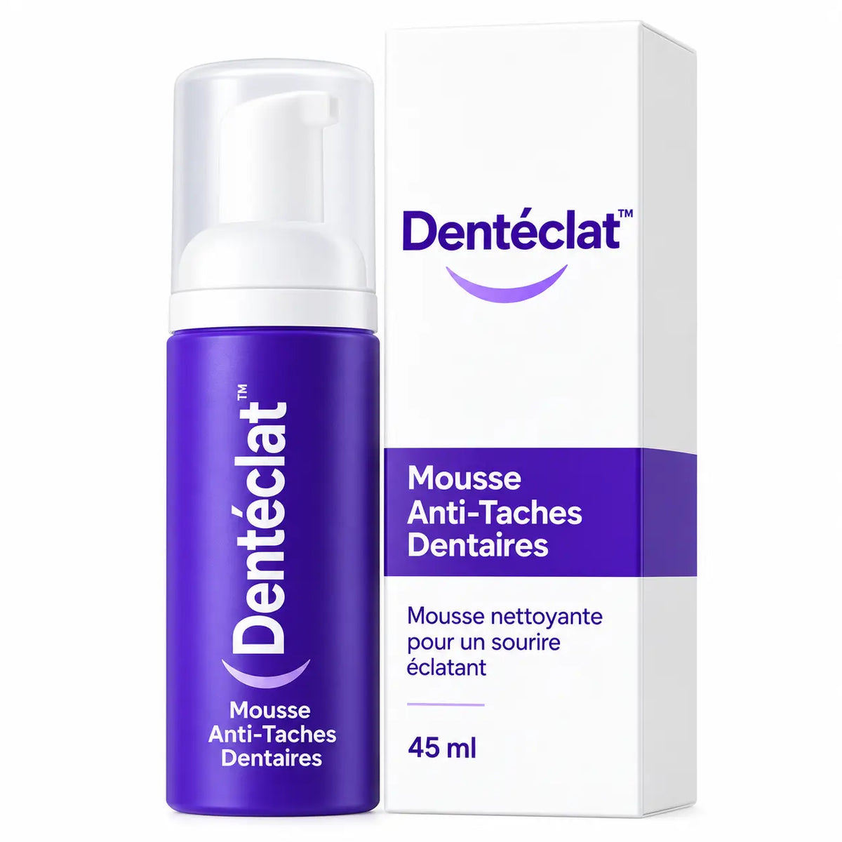 Dentéclat™ Mousse Anti-Taches Dentaires | Supprime le jaune et rend vos dents éclatantes dès la 1ère utilisation!