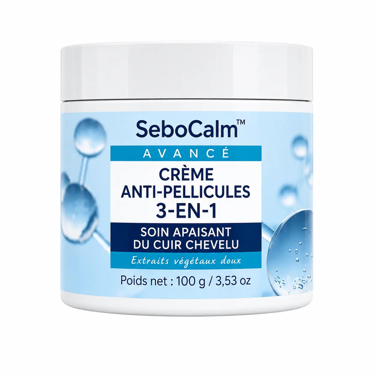 SeboCalm™ Crème Anti-Pellicules 3-en-1 | Apaise les rougeurs, calme les démangeaisons et réduit les pellicules rapidement !
