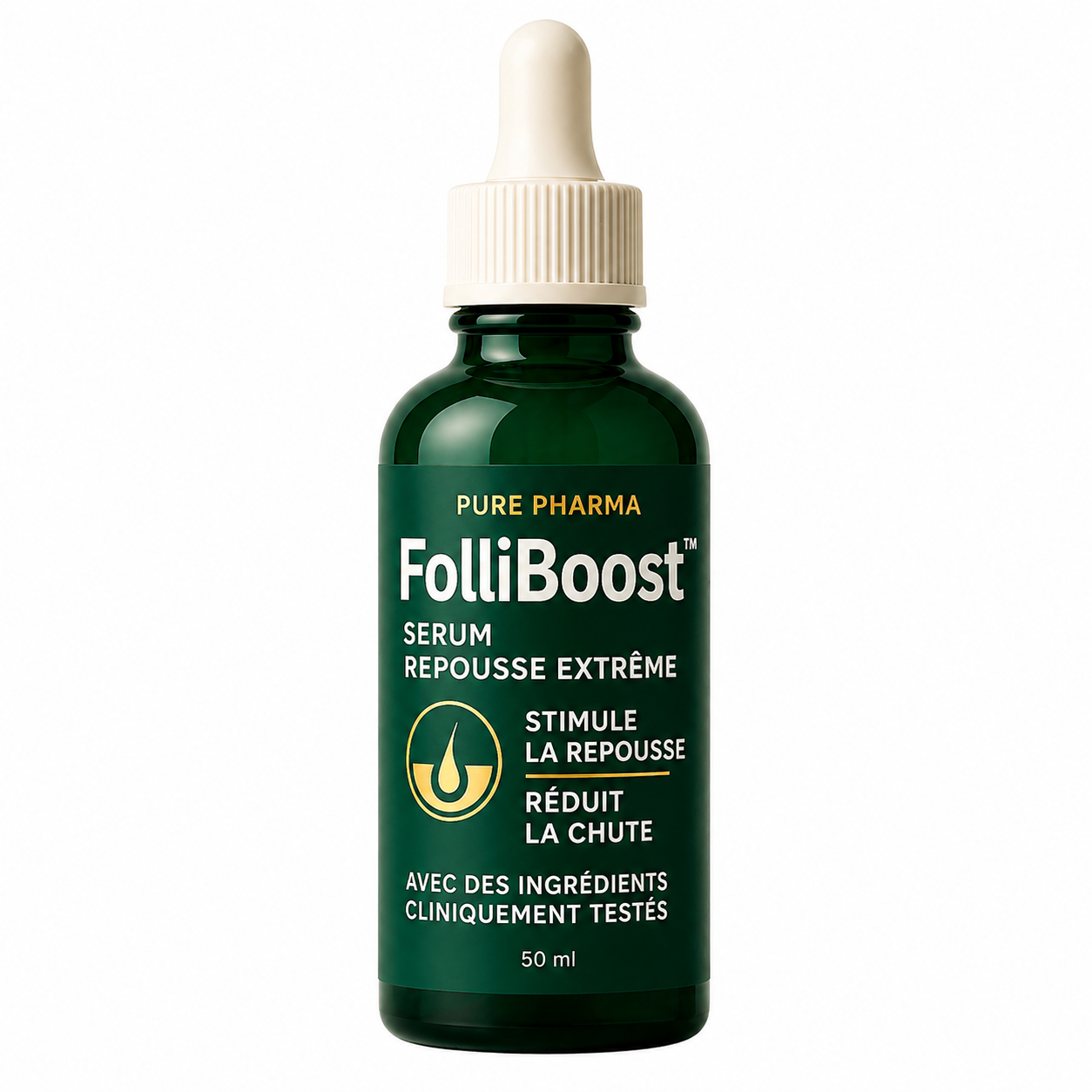 FolliBoost™ Sérum Repousse Extrême | Stoppez la chute des cheveux en 7 jours et comblez les zones dégarnies !