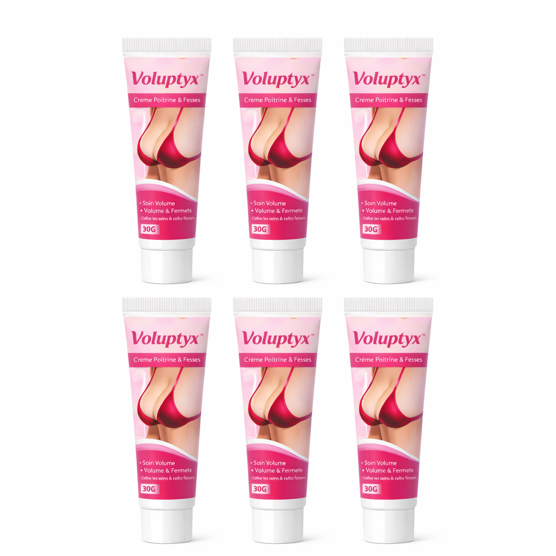 Voluptyx™ Crème Poitrine & Fesses | Augmentez vos formes en quelques minutes et affichez un volume irrésistible !