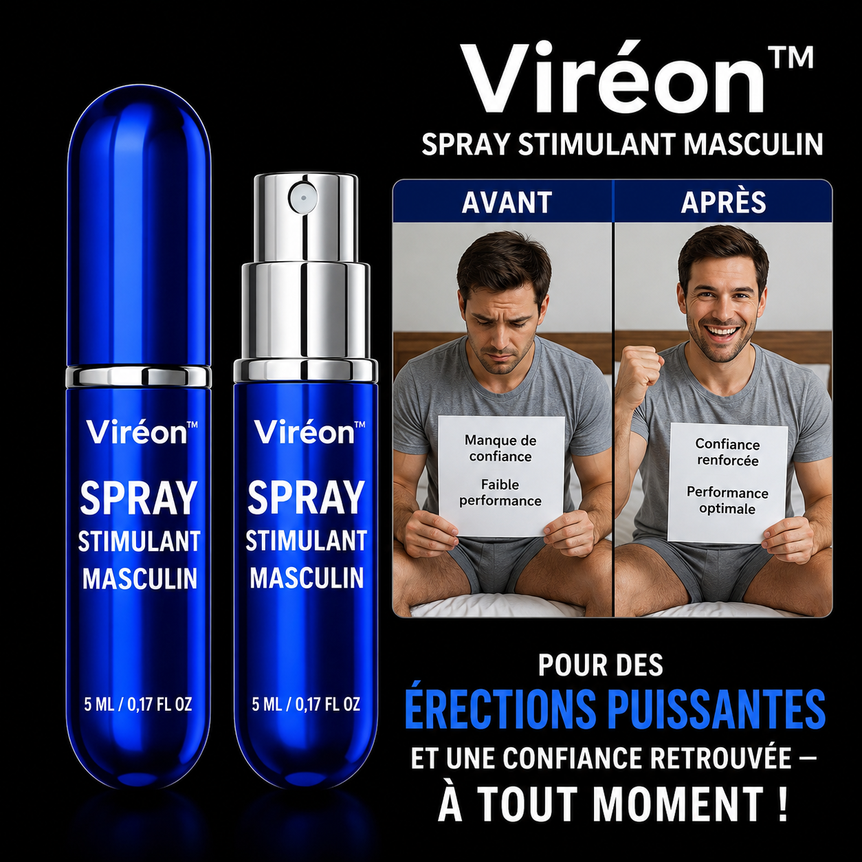 Viréon™ Spray Stimulant Masculin | Retrouvez une érection puissante en 3 minutes !