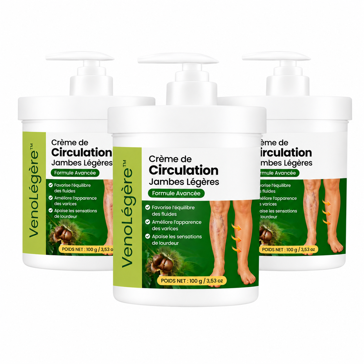 VenoLégère™ Crème Circulation Jambes | Dégonflez vos jambes lourdes et retrouvez une sensation de légèreté en 48 heures !