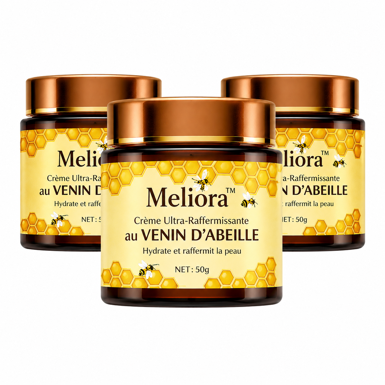 Meliora™ Crème Ultra-Raffermissante au Venin d’Abeille | Effacez les rides en 5 minutes !
