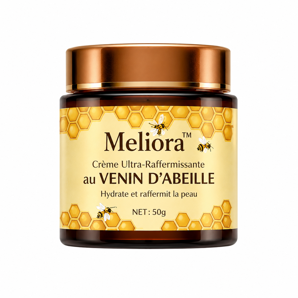 Meliora™ Crème Ultra-Raffermissante au Venin d’Abeille | Effacez les rides en 5 minutes !