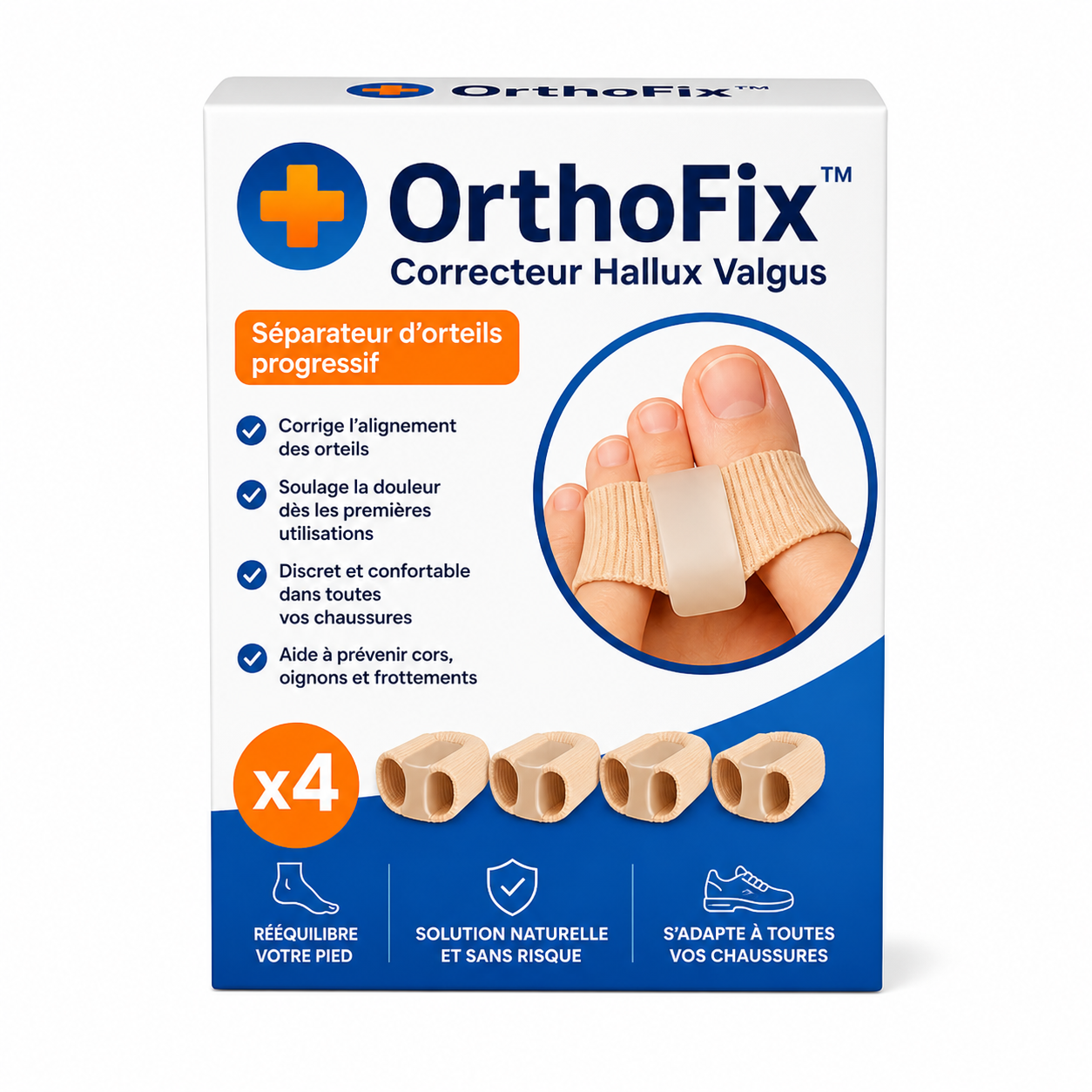 OrthoFix™ Correcteur Hallux Valgus | Supprimez les douleurs articulaires et marchez normalement dès le premier jour !