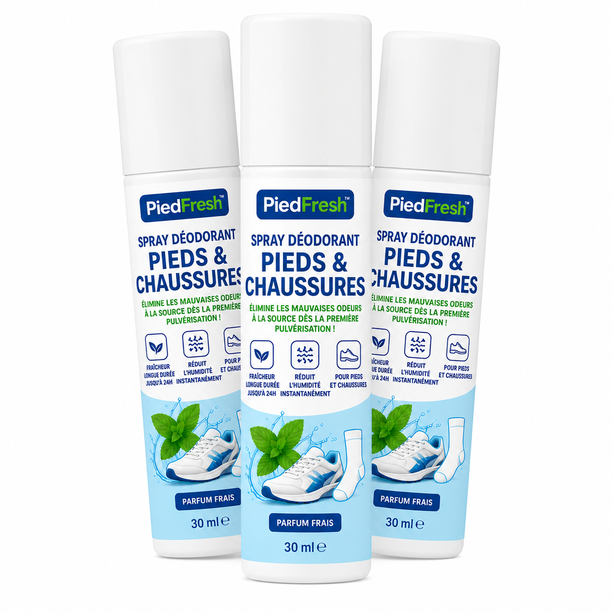 PiedFresh™ Spray Déodorant Pieds & Chaussures | Éliminez les mauvaises odeurs à la source dès la première pulvérisation !