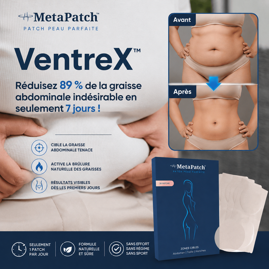 VentreX™ Patch Brûle-Graisse | Réduisez 89 % de la graisse abdominale indésirable en seulement 7 jours !
