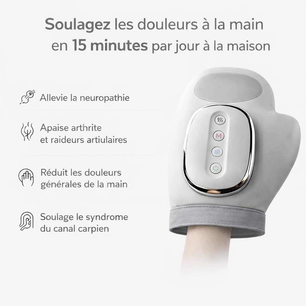 HandRelief™ Masseur de Main 3-en-1 | Soulage les douleurs et améliore la circulation en 10 minutes !