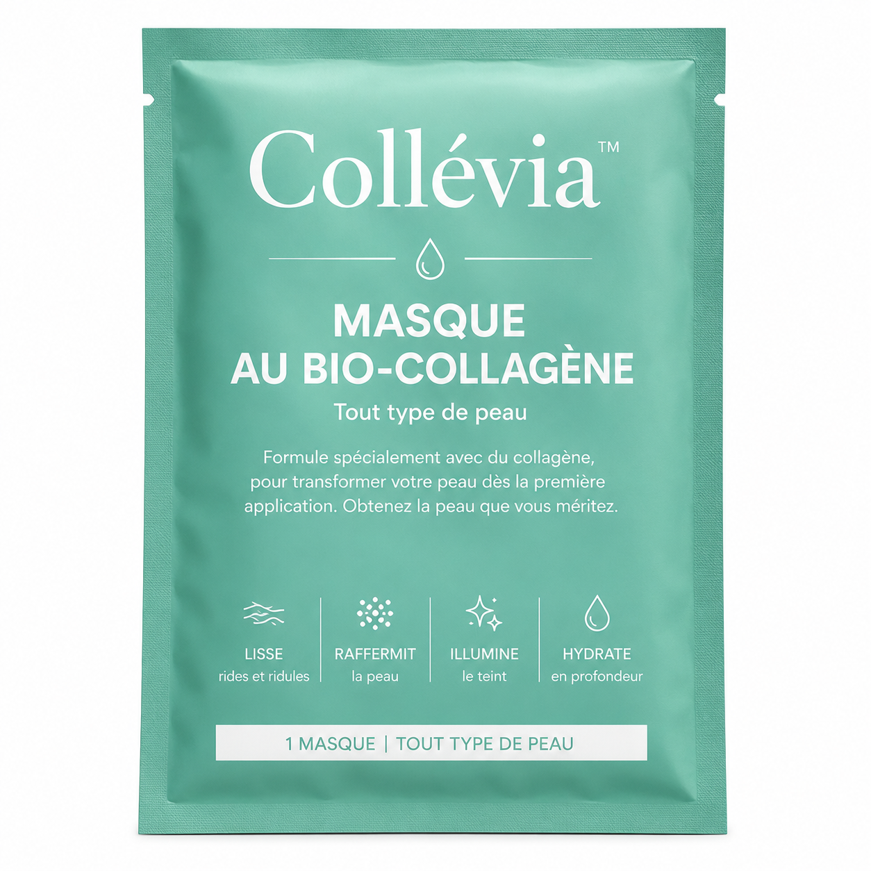 Collévia™ Masque au Bio-Collagène | Lisse rides et ridules pour une peau ferme et éclatante dès la 1ʳᵉ application!
