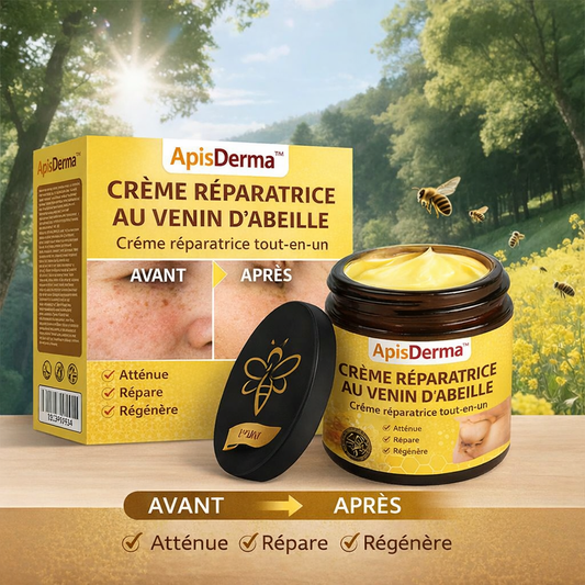 ApisDerma™ Crème Réparatrice au Venin d’Abeille | Élimine eczéma, boutons et rougeurs dès la première application!
