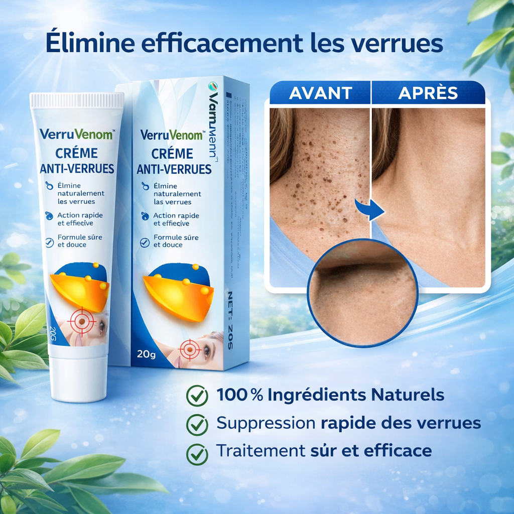 VerruVenom™ Crème Anti-Verrues | Éliminez vos verrues en 24 heures !