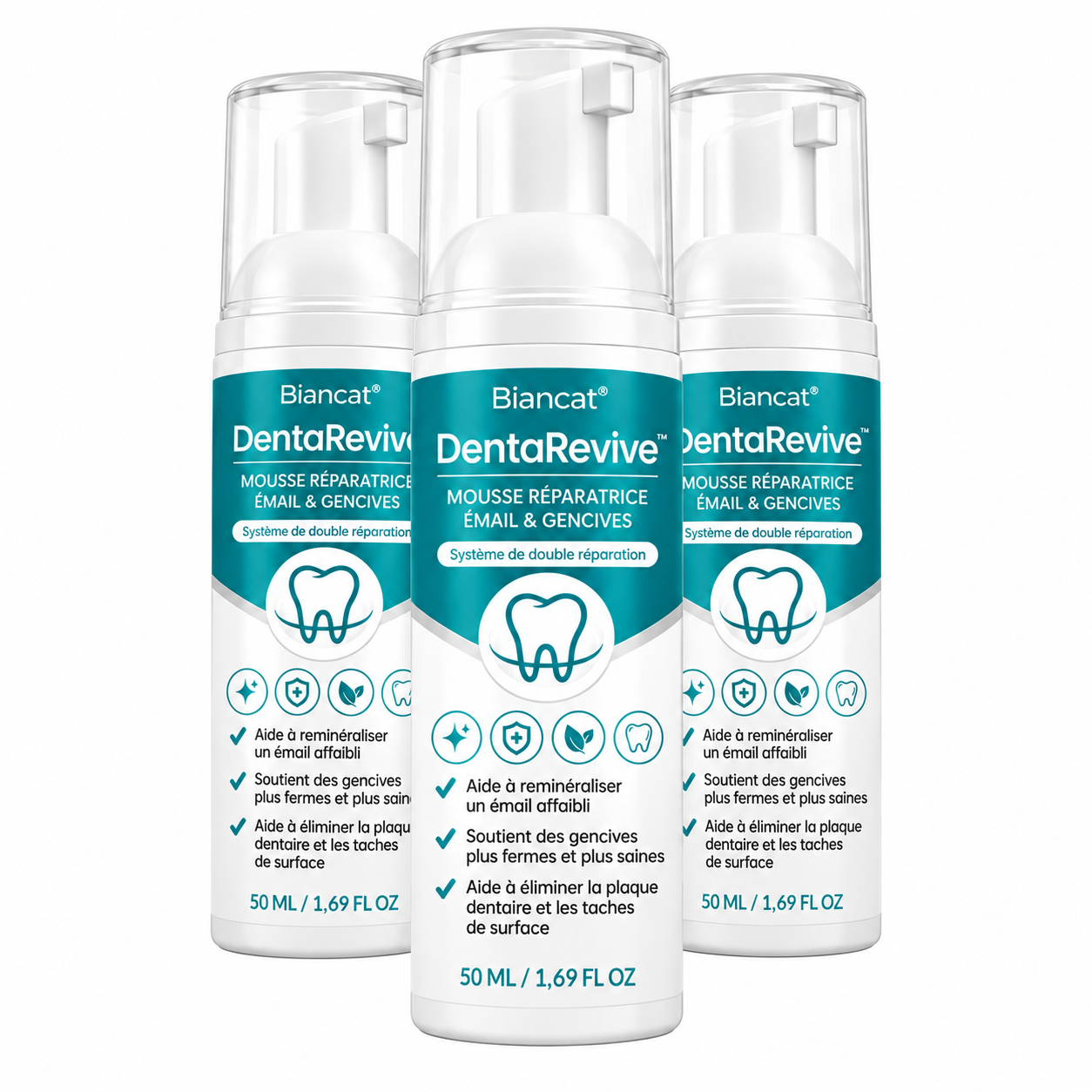 DentaRevive™ Mousse Réparatrice Émail & Gencives | Renforcez vos dents sensibles et apaisez vos gencives dès les premiers brossages !