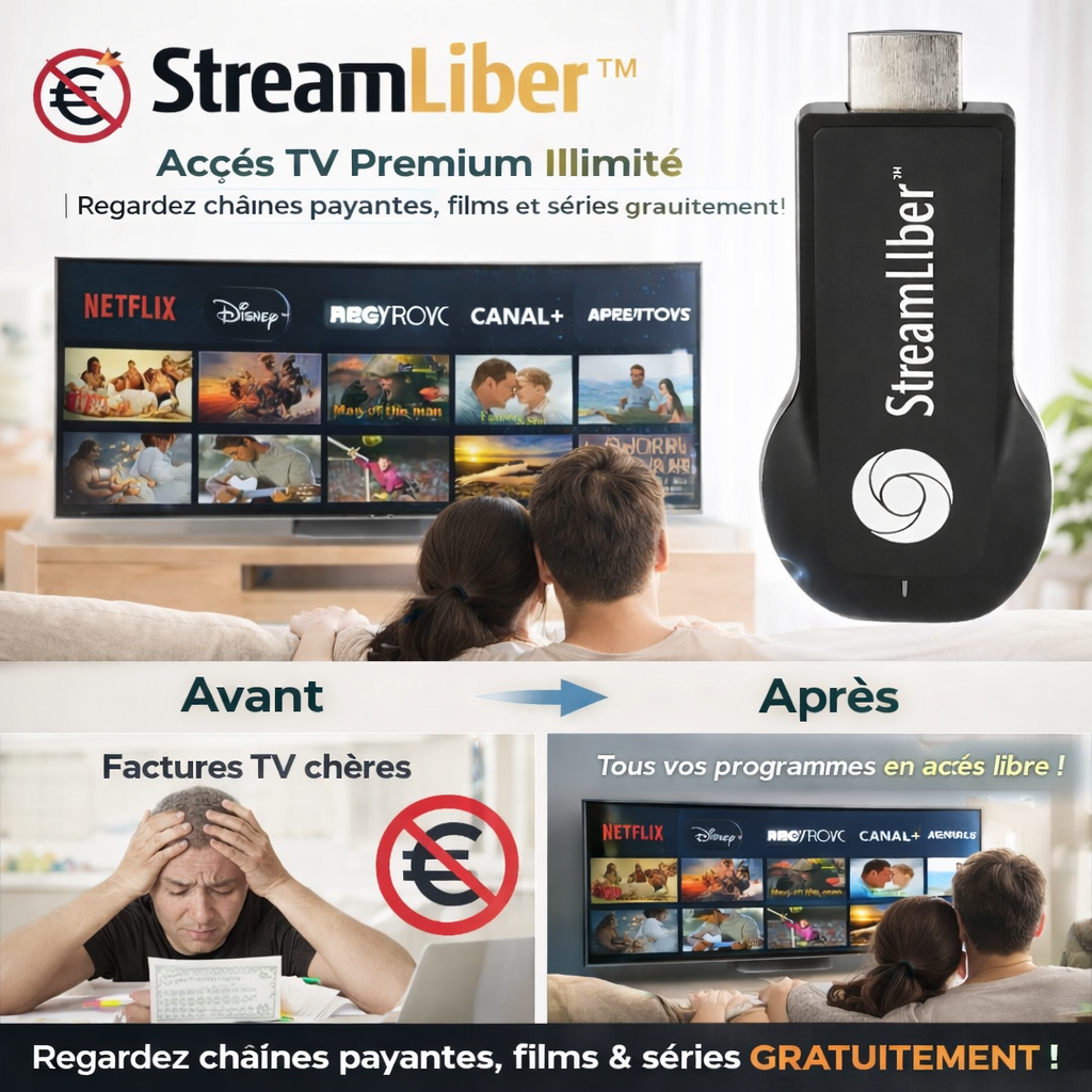 StreamLiber™ Accès TV Premium Illimité | Regardez chaînes payantes, films et séries gratuitement !